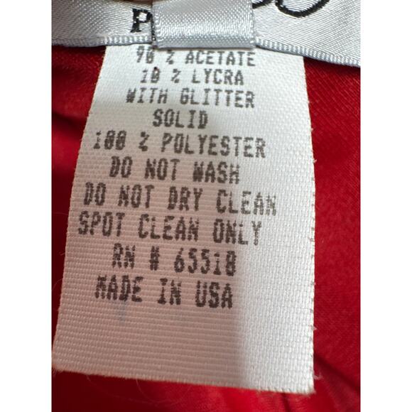 Vintage 80's-90's Patra Petite Red Sparkle Formal Evening Dress Made in USA 8 p - Picture 12 of 15